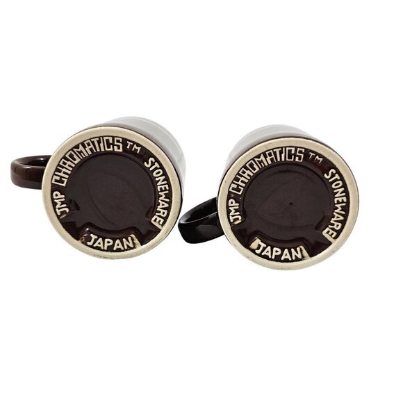 Vintage JMP Japan Chromatics Brown  Stoneware 11oz Coffee Tea Mug Cup – Set of 2 - Picture 3 of 16